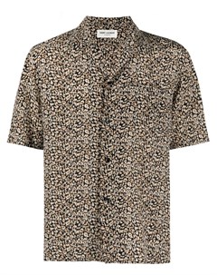 Рубашка с короткими рукавами и леопардовым принтом Saint laurent