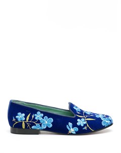 Слиперы с цветочной вышивкой Blue bird shoes