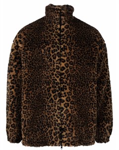 Короткое пальто оверсайз с леопардовым принтом Balenciaga