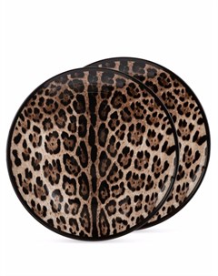 Глубокая тарелка с леопардовым принтом Dolce&gabbana
