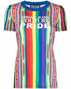 Полосатая футболка Pride с короткими рукавами Versace jeans couture