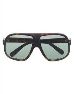 Массивные солнцезащитные очки черепаховой расцветки Moncler eyewear