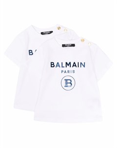 Комплект из двух футболок с логотипом Balmain kids
