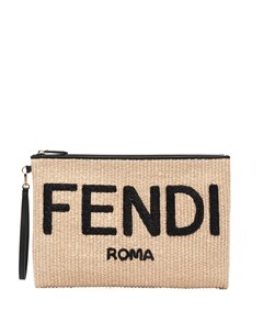 Плетеный клатч с логотипом Fendi