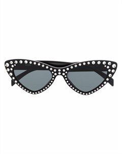 Солнцезащитные очки в оправе кошачий глаз с кристаллами Moschino eyewear