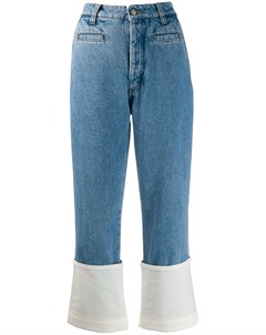 Укороченные джинсы с подворотами Loewe