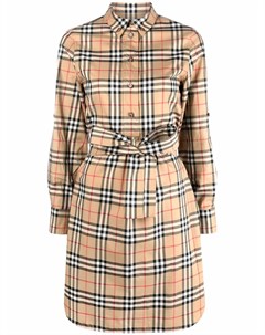 Платье рубашка в клетку Vintage Check с поясом Burberry