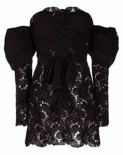 Кружевное платье с открытыми плечами Giambattista valli
