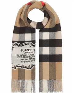 Кашемировый шарф в клетку Vintage Check Burberry