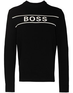 Джемпер вязки интарсия с логотипом Boss