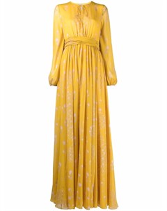 Платье со сборками и длинными рукавами Giambattista valli