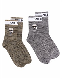 Комплект из двух пар носков K Ikonik с вышитым логотипом Karl lagerfeld
