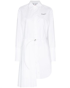Платье рубашка мини с плиссировкой и логотипом Off-white