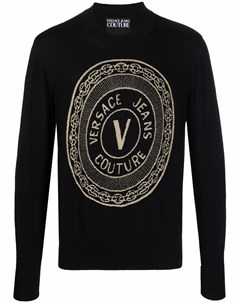Шерстяной джемпер с логотипом Versace jeans couture