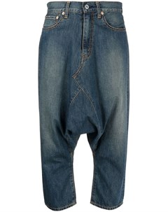 Укороченные джинсы с низким шаговым швом Junya watanabe