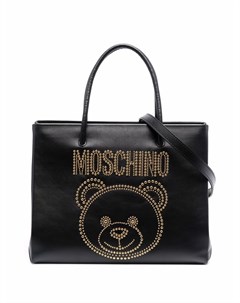 Сумка тоут с заклепками и логотипом Moschino