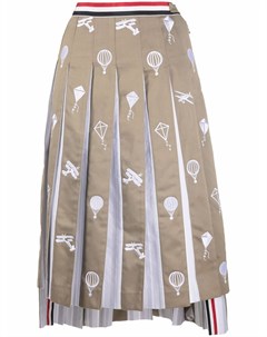Плиссированная юбка с вышивкой Sky Icons Thom browne