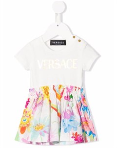 Платье футболка с цветочным принтом Versace kids