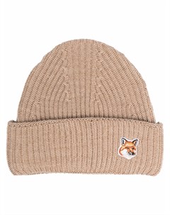 Шерстяная шапка бини с нашивкой Fox Maison kitsune