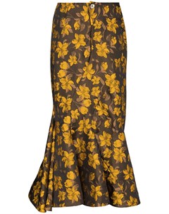 Жаккардовая юбка миди Azelea с цветочным узором Yuhan wang