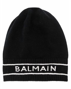 Вязаная шапка бини с логотипом Balmain