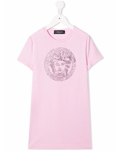 Платье футболка с декором Medusa Versace kids