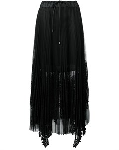 Кружевная юбка макси с плиссировкой Sacai
