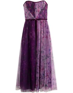 Платье из тюля с цветочным принтом Marchesa notte