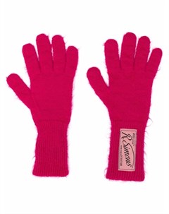 Трикотажные перчатки с нашивкой логотипом Raf simons