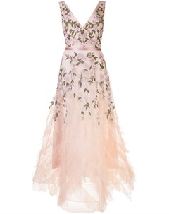 Вечернее платье из тюля с цветочной вышивкой Marchesa notte