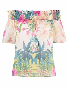 Блузка с открытыми плечами и цветочным принтом Pinko