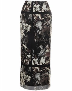 Юбка миди 2000 х годов с цветочным принтом Jean paul gaultier pre-owned