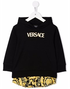 Платье с капюшоном и вышитым логотипом Versace kids