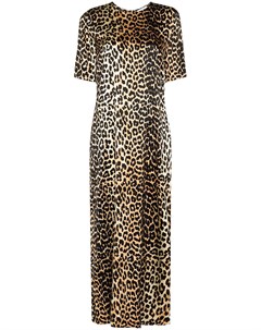 Платье макси с леопардовым принтом Ganni