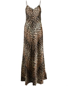 Платье макси с леопардовым принтом Ganni