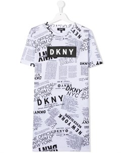 Платье футболка с газетным принтом Dkny kids