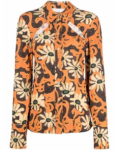 Рубашка с вырезами и цветочным принтом Nanushka