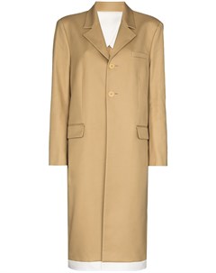 Однобортное пальто с контрастной окантовкой Commission