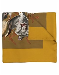 Шелковый платок 1970 х годов с графичным принтом Hermes