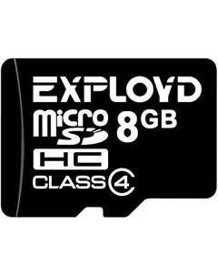 Карта памяти microSDHC Class 4 8GB адаптер EX008GCSDHC4 Exployd