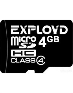 Карта памяти microSDHC Class 4 4GB адаптер EX004GCSDHC4 Exployd
