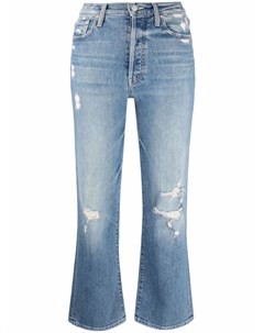 Укороченные джинсы The Rambler с эффектом потертости Mother