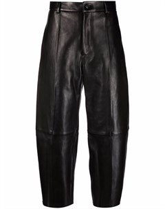 Укороченные кожаные брюки Ami paris
