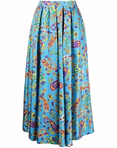 Шелковая юбка миди с цветочным принтом Ralph lauren collection
