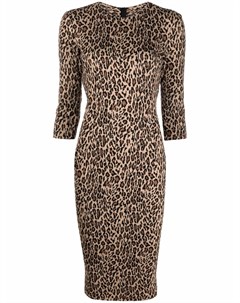 Платье трапеция длины миди с леопардовым принтом Pinko