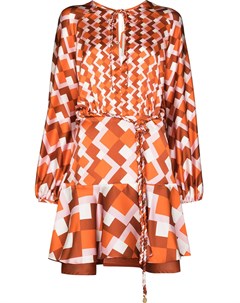 Шелковое платье Poggo с геометричным принтом Silvia tcherassi