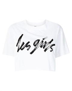 Укороченная футболка с логотипом Les girls les boys