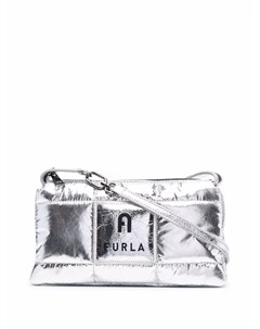 Дутая сумка на плечо Piuma с эффектом металлик Furla