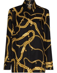 Шелковая рубашка с принтом Versace