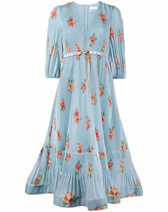 Плиссированное платье миди с цветочным принтом Zimmermann